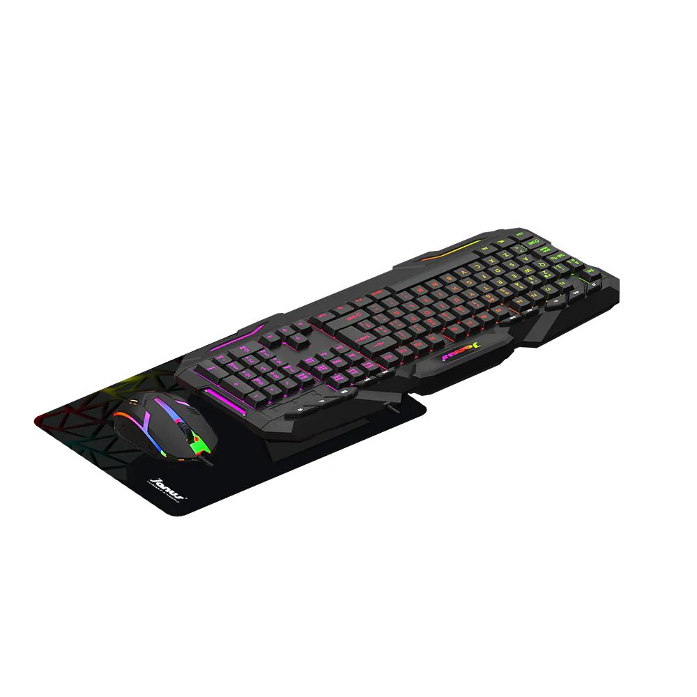 COMBO TECLADO MEMBRANA + MOUSE JANUS  GAMER XTREME PRIME NEGRO ILUMINADO EN COLORES - Image 3