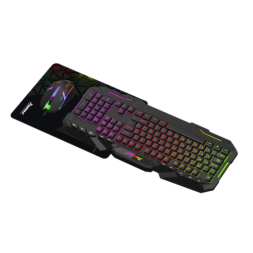COMBO TECLADO MEMBRANA + MOUSE JANUS  GAMER XTREME PRIME NEGRO ILUMINADO EN COLORES - Image 4