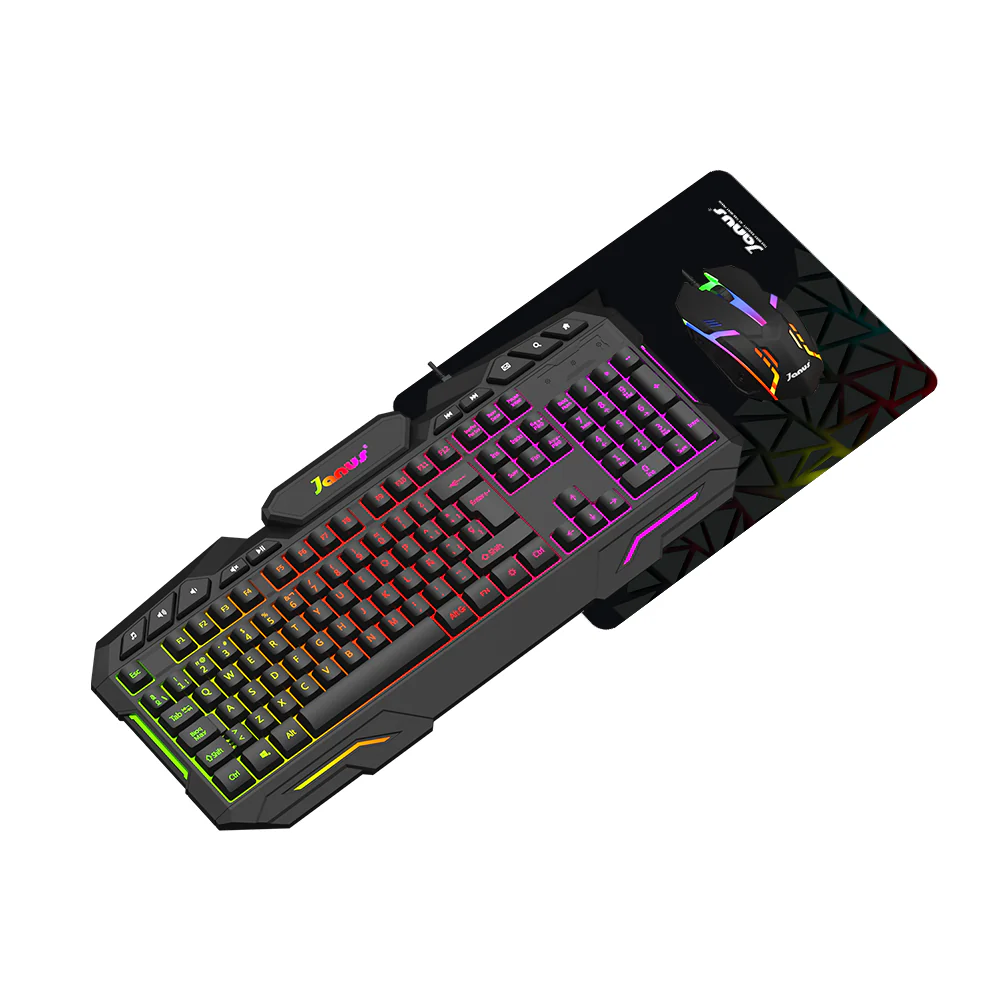 COMBO TECLADO MEMBRANA + MOUSE JANUS  GAMER XTREME PRIME NEGRO ILUMINADO EN COLORES - Image 5