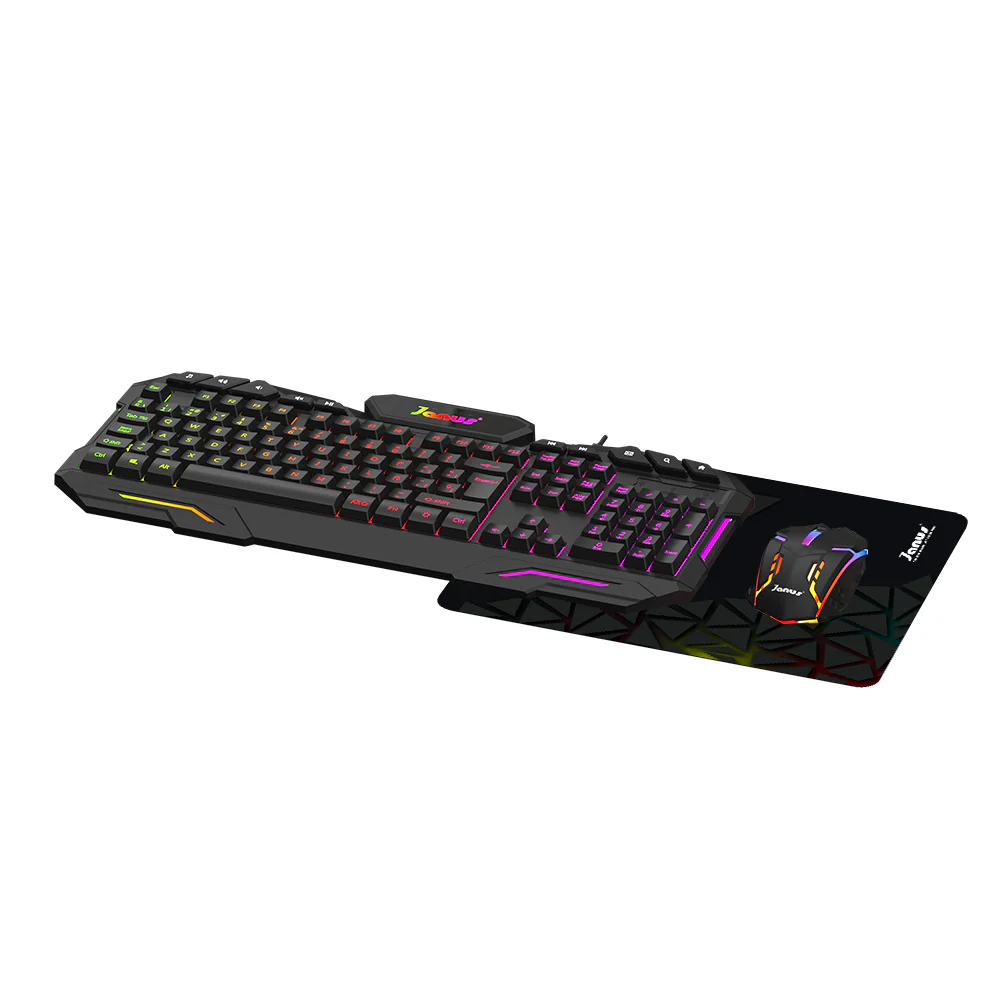 COMBO TECLADO MEMBRANA + MOUSE JANUS  GAMER XTREME PRIME NEGRO ILUMINADO EN COLORES - Image 6