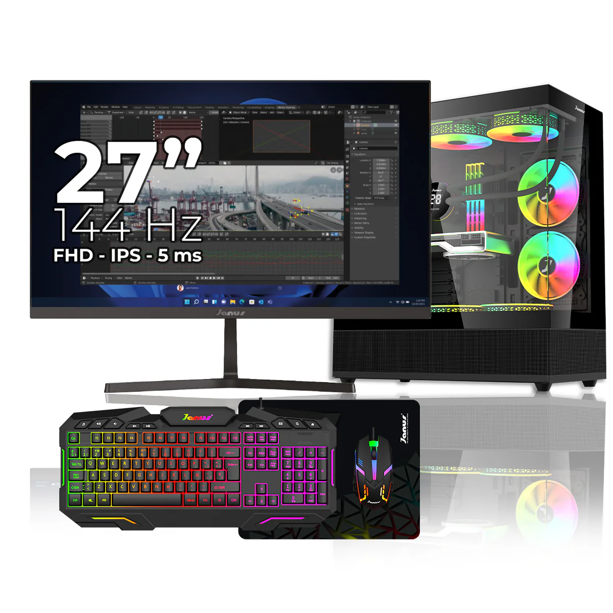 Computador Gamer Janus Amd Ryzen 5 5600Gt Memoria Ram 16Gb Rgb Ssd 1Tb M.2 Board A520M Fuente Janus 400W - Image 4