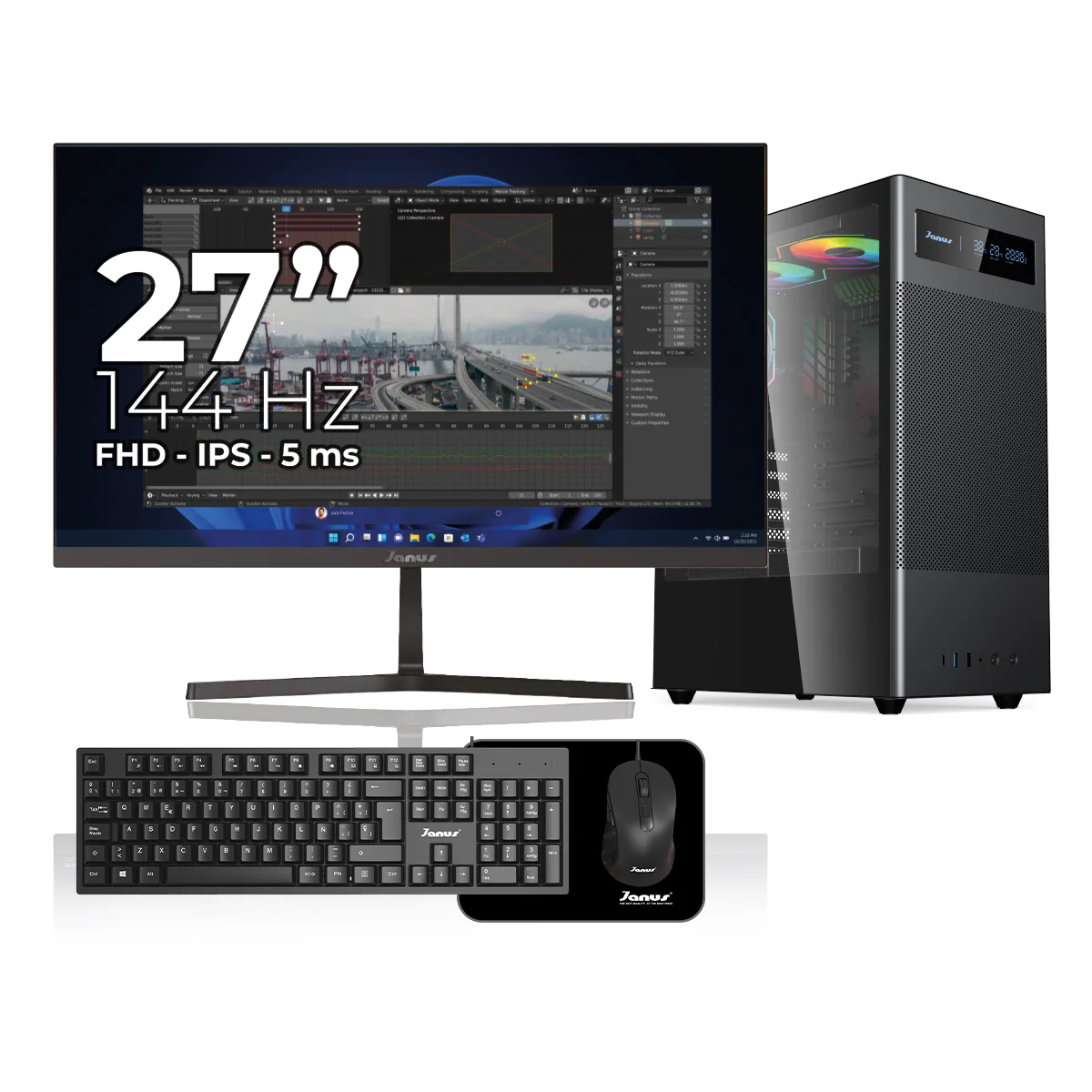 Computador de Escritorio Janus INTEL CORE I7 14700 Memoria RAM 16GB SSD 512GB M.2   Board H610M-A PRO    Fuente Janus 650W 80 PLUS BRONZE - Image 4