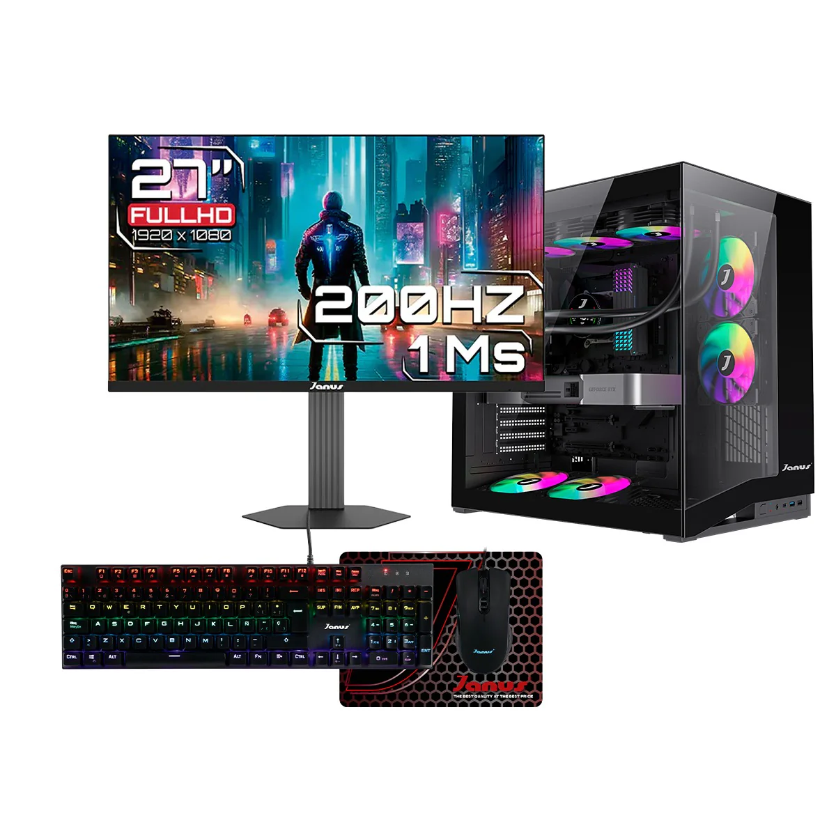 Computador de Escritorio Janus AMD RYZEN 5 8600G Memoria RAM 16GB RGB SSD 512GB M.2 RX 9060 XT Board B840M-B PRO Refrigeracion Liquida 360MM BLANCA Fuente Janus 850W + 80 GOLD - Image 6