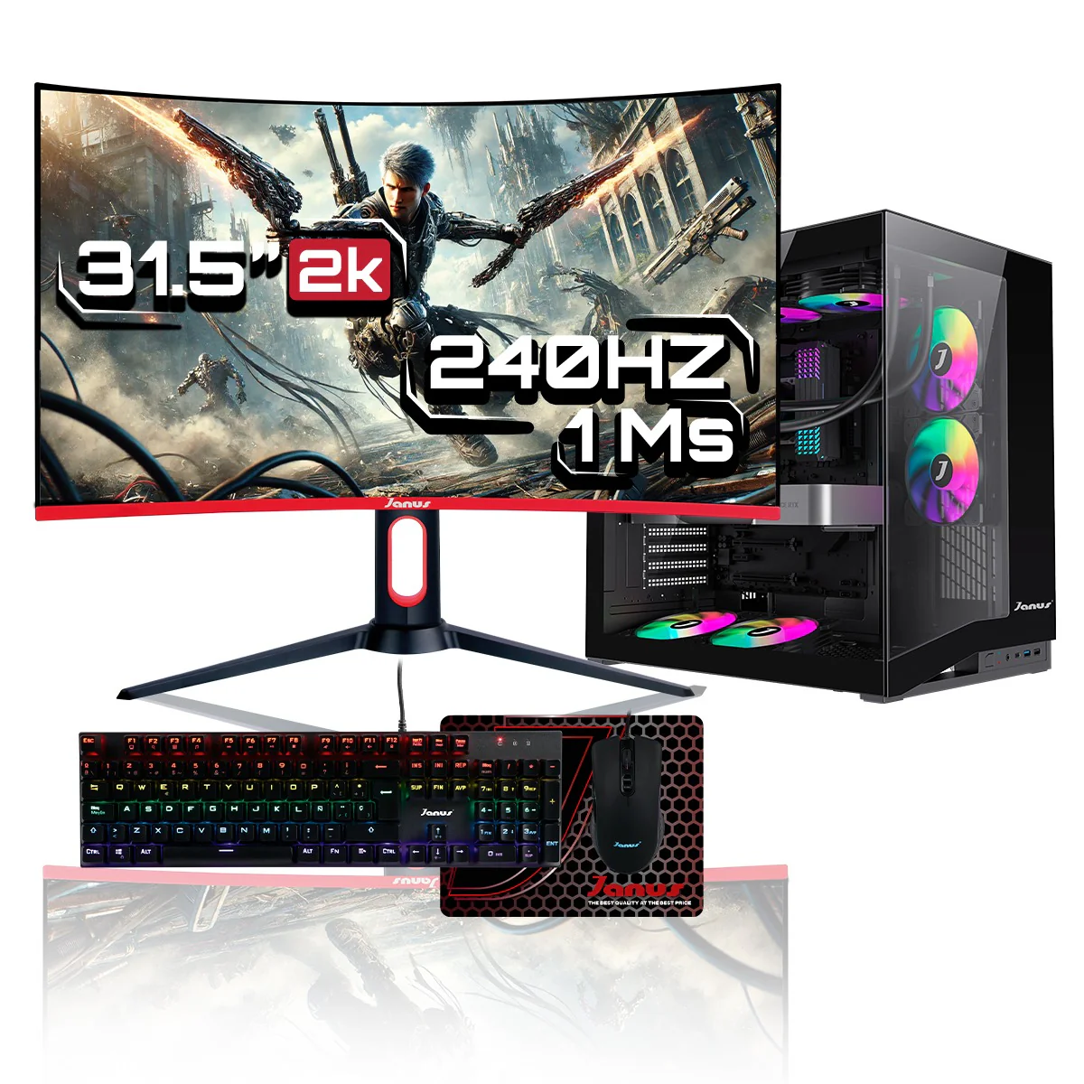 Computador de Escritorio Janus AMD RYZEN 5 8600G Memoria RAM 16GB RGB SSD 512GB M.2 RX 9060 XT Board B840M-B PRO Refrigeracion Liquida 360MM BLANCA Fuente Janus 850W + 80 GOLD - Image 7