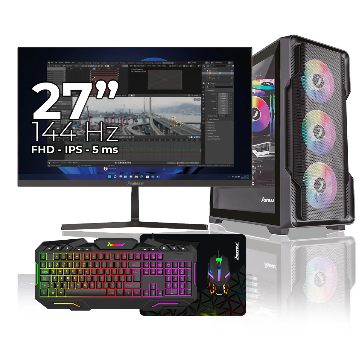 Computador Gamer Janus AMD RYZEN 5 8600G MEMORIA RAM 16GB RGB DDR5 SSD 512GB M.2 Board B650M-HDV FUENTE Janus 650W 80 PLUS BRONZE - Image 4