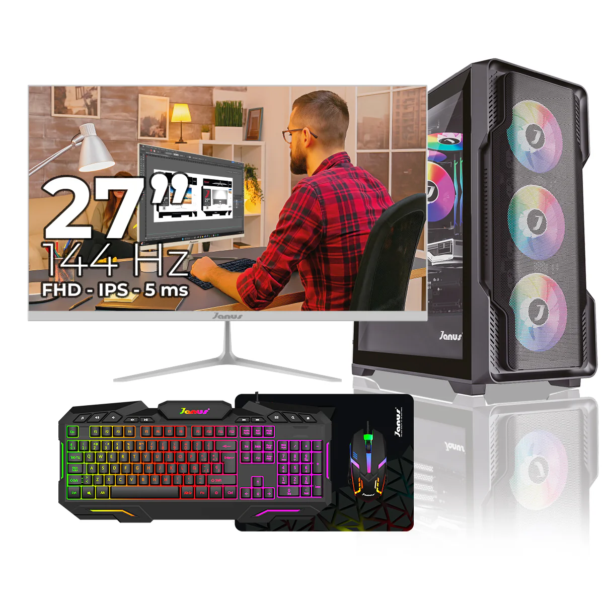 Computador Gamer Janus AMD RYZEN 5 8600G MEMORIA RAM 16GB RGB DDR5 SSD 512GB M.2 Board B650M-HDV FUENTE Janus 650W 80 PLUS BRONZE - Image 5