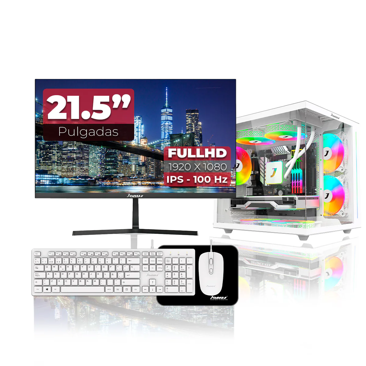 Computador Gamer Janus INTEL CORE I5 14400 MEMORIA RAM 16GB SSD 512GB M.2 Board H610M FUENTE Janus 650W 80 PLUS BRONZE