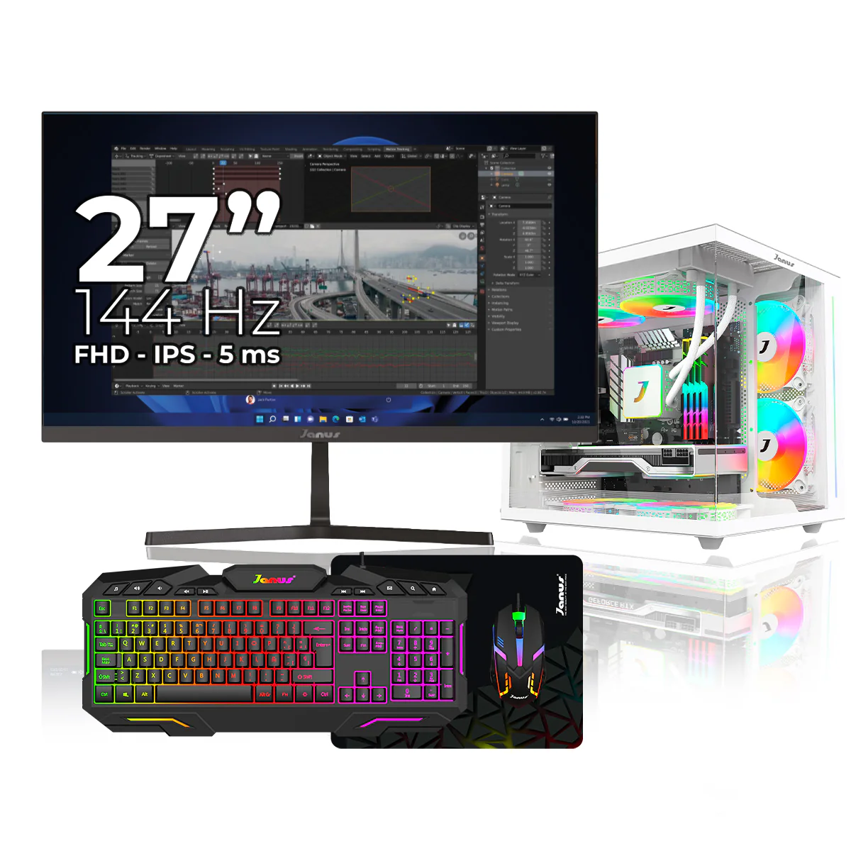 Computador Gamer Janus Amd Ryzen 5 4655G Memoria Ram 16Gb Rgb Ssd 1Tb M.2   Board A520M    Fuente Janus 400W - Image 5