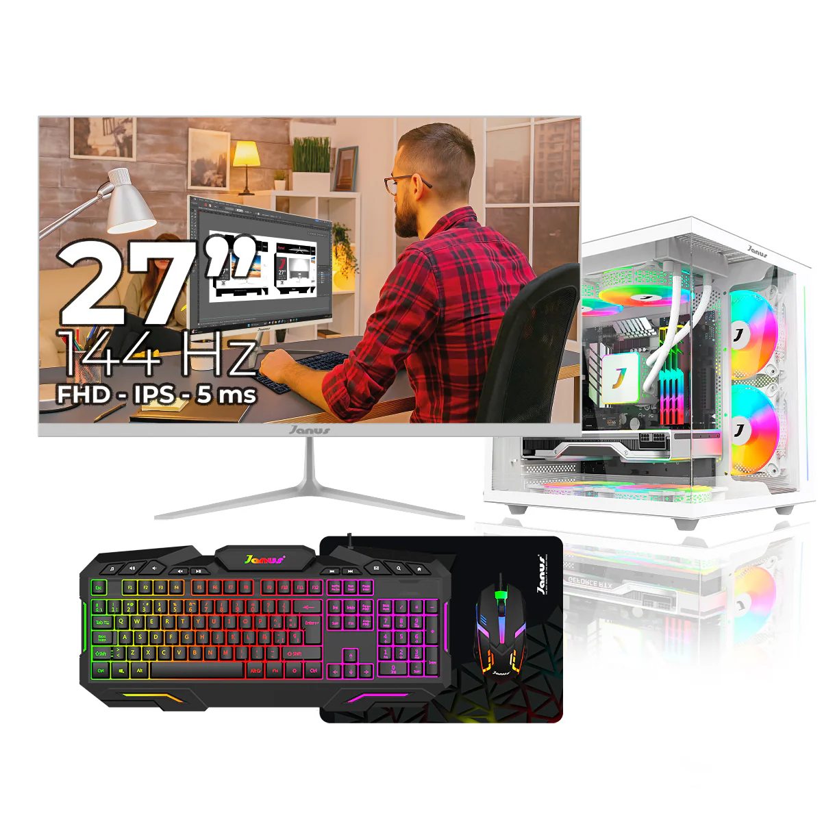 Computador Gamer Janus Amd Ryzen 5 4655G Memoria Ram 16Gb Rgb Ssd 1Tb M.2   Board A520M    Fuente Janus 400W - Image 4