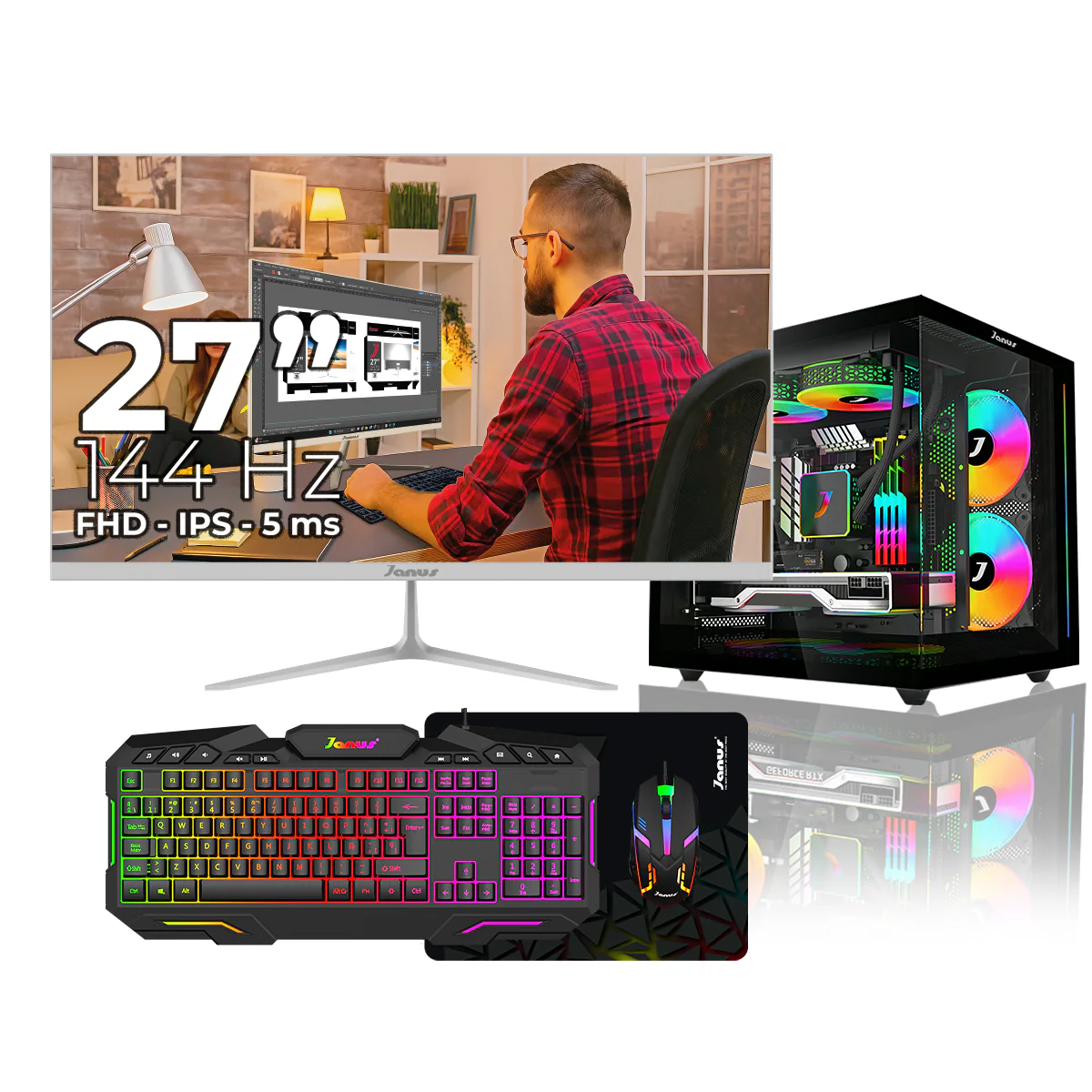 Computador Gamer Janus AMD RYZEN 5 8500G MEMORIA RAM 16GB RGB DDR5 SSD 512GB SATA   Board A620M-HDV-M2    FUENTE Janus 400W - Image 5