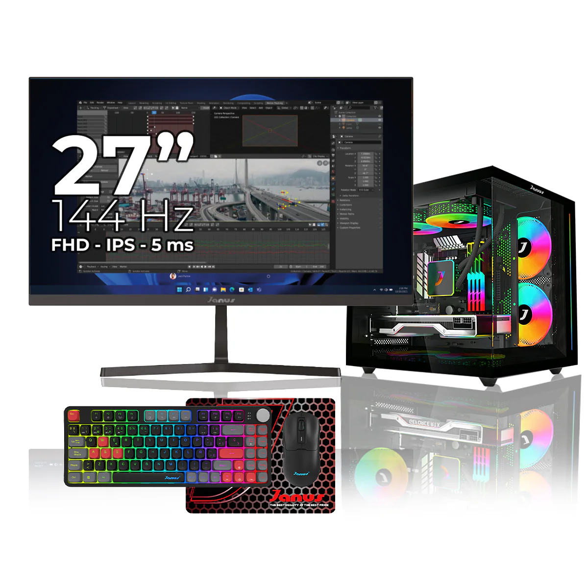 Computador Gamer Janus INTEL CORE I5 12400F MEMORIA RAM 16GB RGB SSD 512GB M.2 RTX 3050 Board H610M FUENTE Janus 400W - Image 4