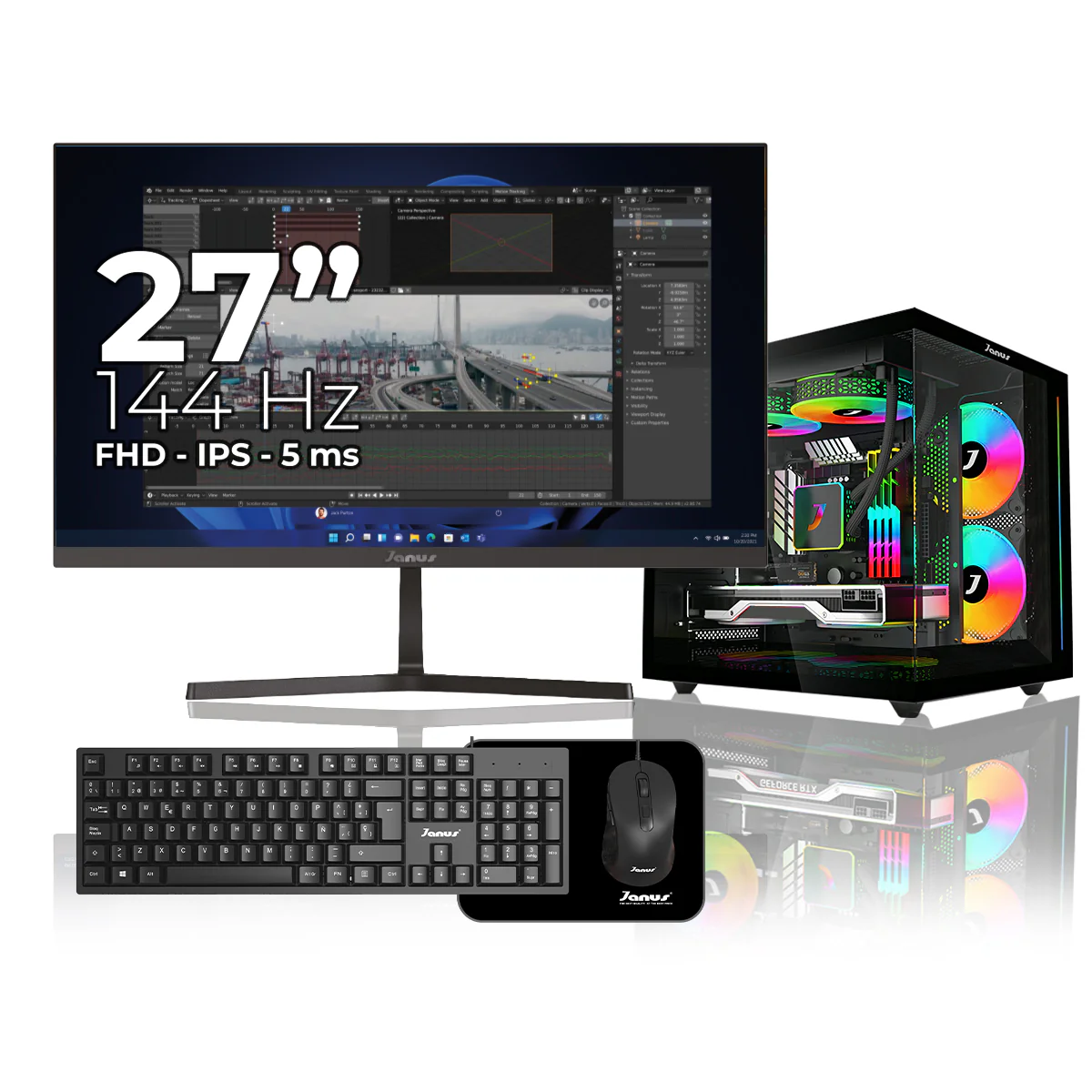 Computador Gamer Janus AMD RYZEN 5 5600GT MEMORIA RAM 16GB SSD 512GB M.2 Board A520M FUENTE Janus 400W - Image 4