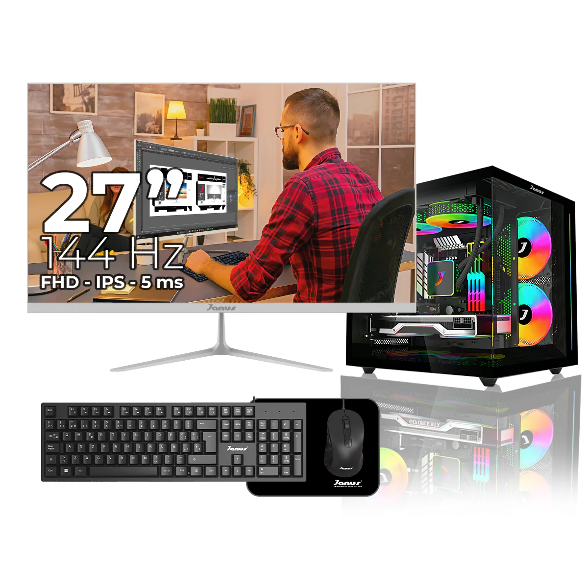 Computador Gamer Janus AMD RYZEN 5 5600GT MEMORIA RAM 16GB SSD 512GB M.2 Board A520M FUENTE Janus 400W - Image 5