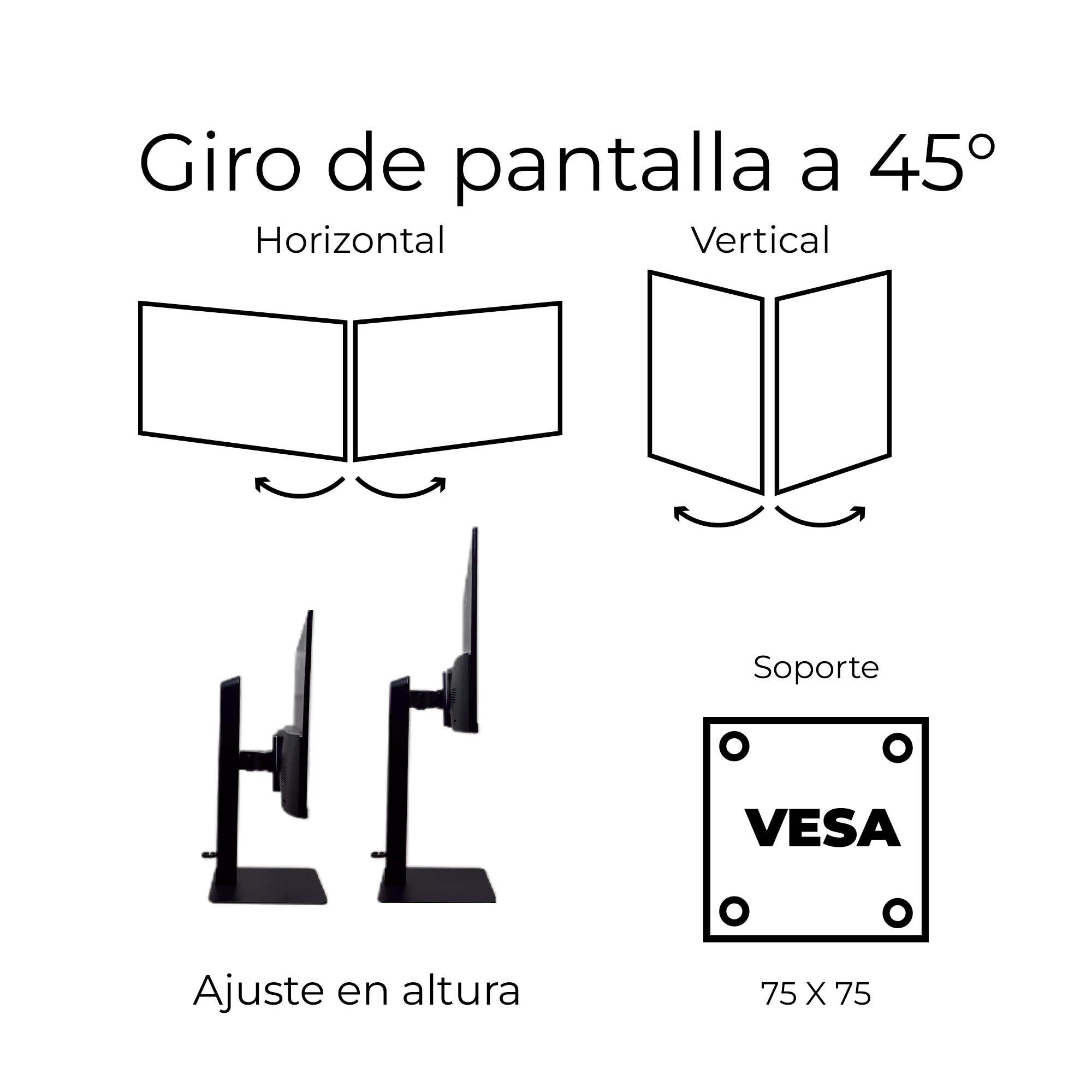 Monitor Janus Ips 21.45" 100Hz Con Base Ergonómica Ajustable - Image 5