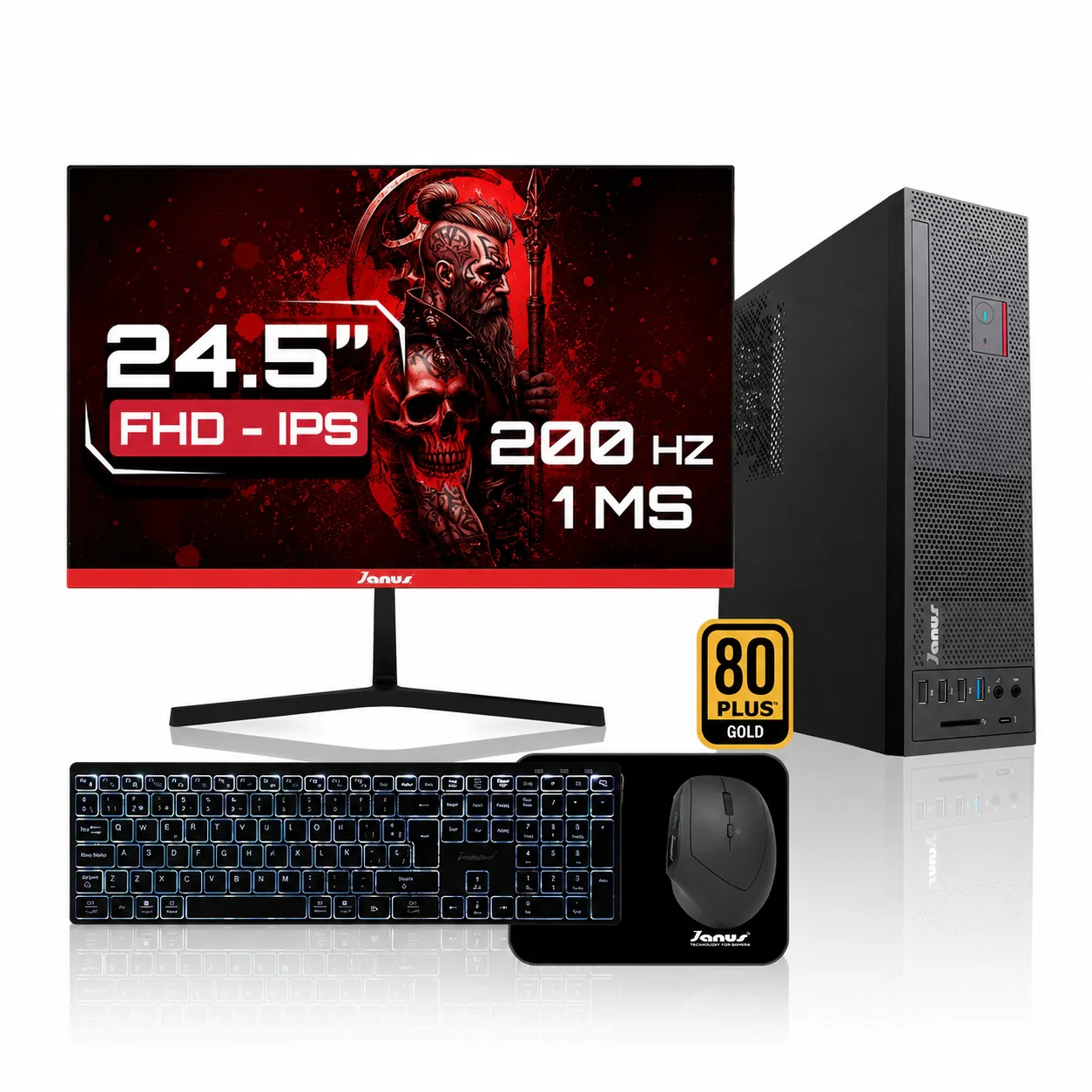 Workstation Janus INTEL CORE I3 10105 MEMORIA RAM 16GB SSD 512GB M.2 Board H410M-HDV FUENTE Janus 300W 80 + GOLD - Image 3