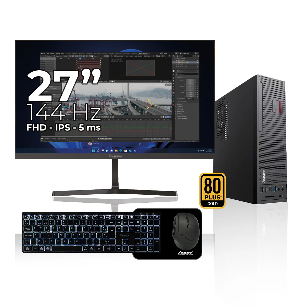 Workstation Janus INTEL CORE I3 10105 MEMORIA RAM 16GB SSD 512GB M.2 Board H410M-HDV FUENTE Janus 300W 80 + GOLD - Image 4