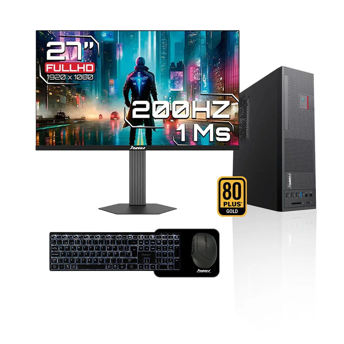 Workstation Janus INTEL CORE I3 10105 MEMORIA RAM 16GB SSD 512GB M.2 Board H410M-HDV FUENTE Janus 300W 80 + GOLD - Image 6